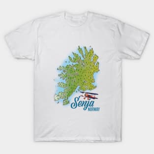 Senja Noway island map T-Shirt